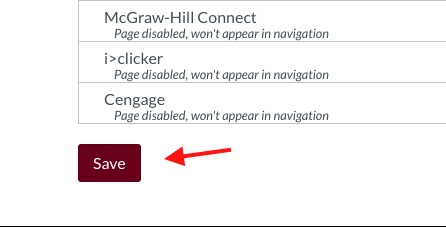 save changes in navigation