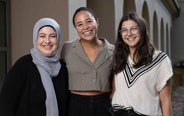 Parwana Khazi ’20, Kendall Moore ’22, and Natalie Henriquez ’22