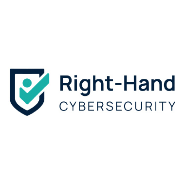 Logo for Right-Hand Cybersecurity with a shield and checkmark icon.