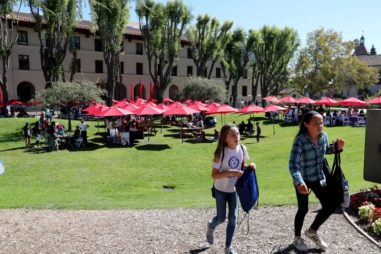 Girls walk around during the World Wide Women Girls Festival at Santa Clara University in Santa CLARA, CA, As seen in October 2018. Ray Chavez