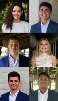 A collage of six professional headshots, three men and three women.