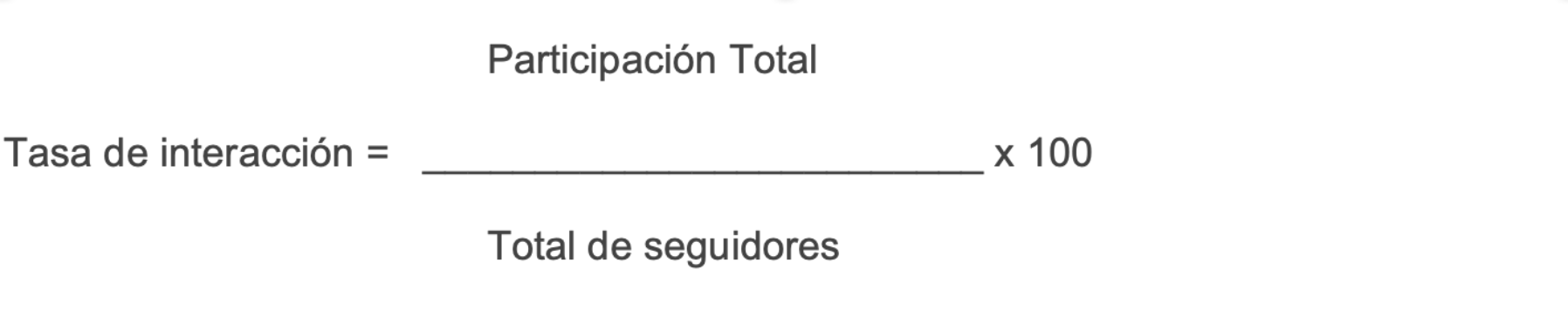 Formula para calcular la tasa de interacción