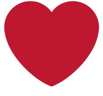 Red heart symbol.