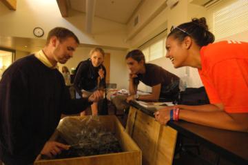 Students in dorm room