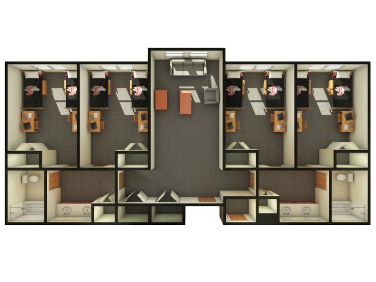 Floor plan of the Casa Italiana Suite with labeled rooms.