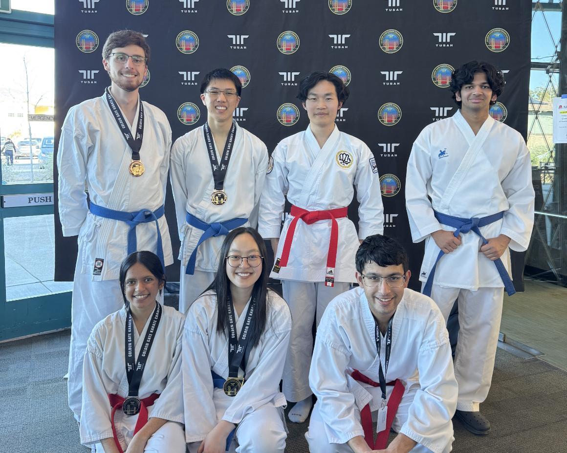A group of karate members after the 2025 Golden Gate Karate Championships.