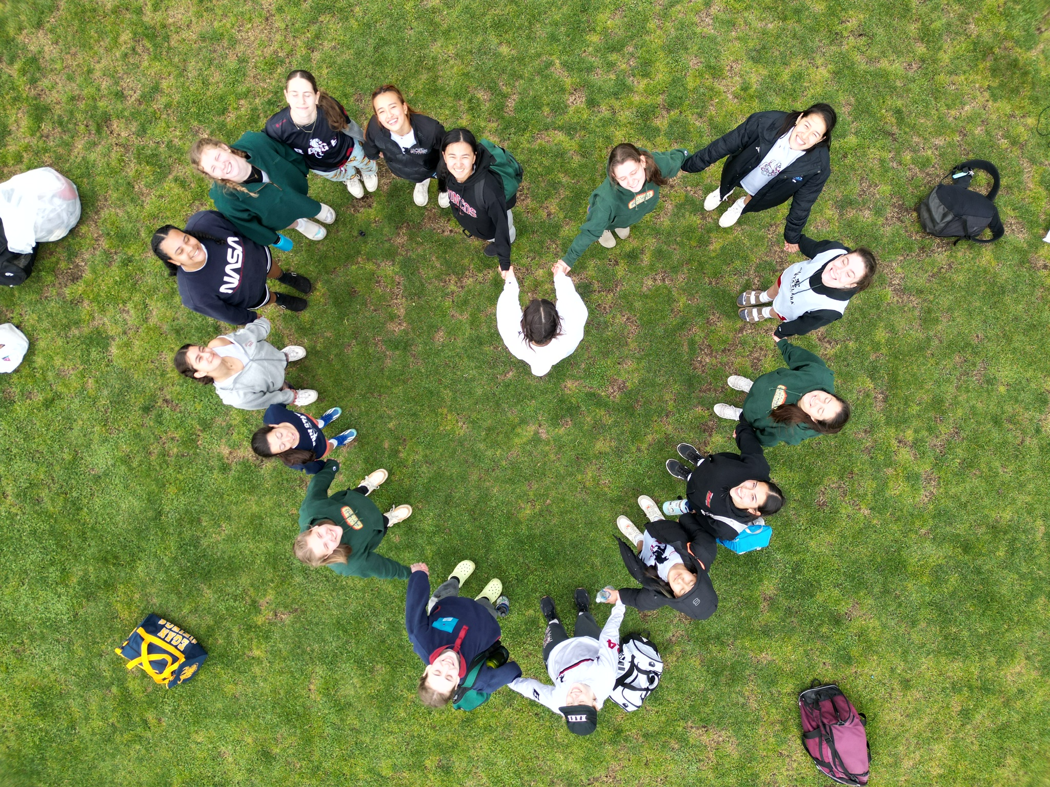 students making a heart