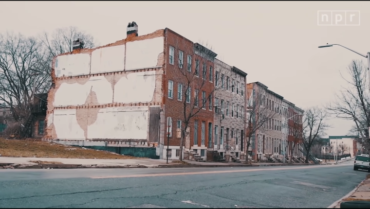 A city neighborhood street