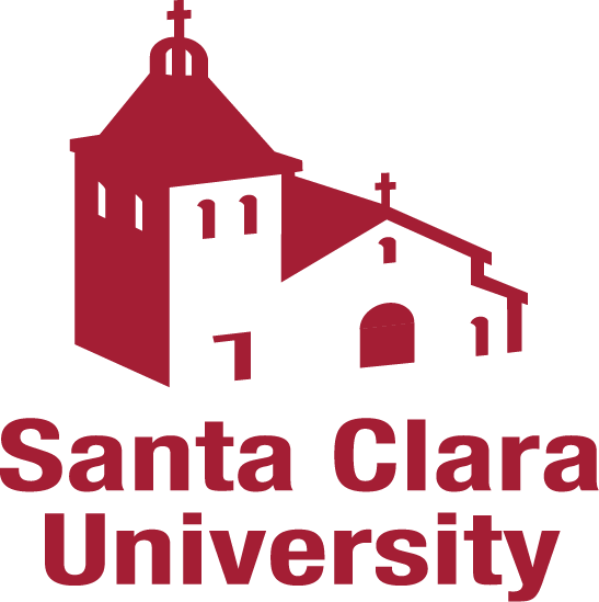 Santa Clara University logo with mission building in red.