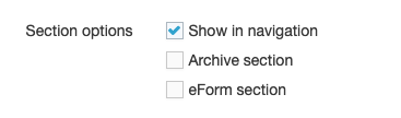 Show in navigation checkbox