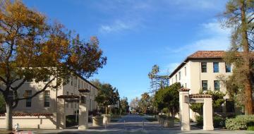 Street view of Alviso Mall with buildings and trees.