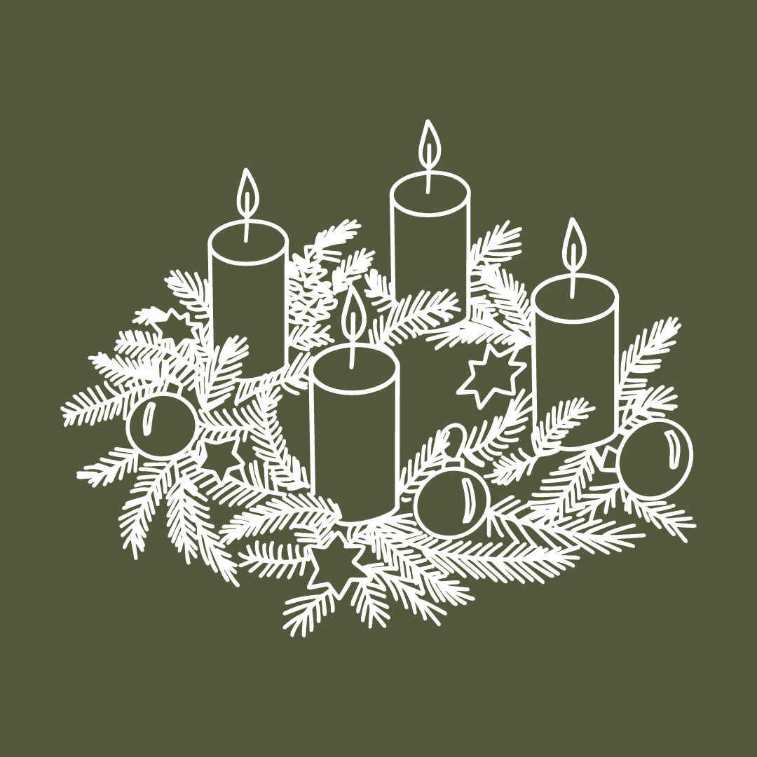 Advent wreath with candles 