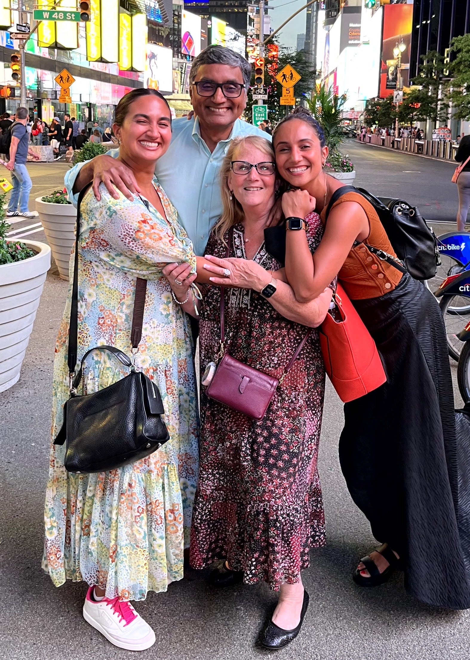 Kalina (left) and Sonya (right) with their parents.