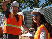 Students working on the Solar Decathlon house 