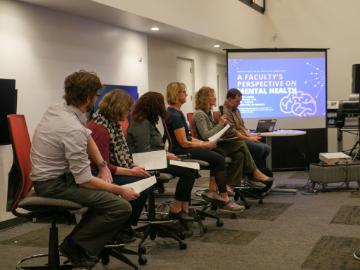 Engineering faculty panelists share their experiences during a mental health panel