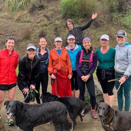Runners on a trail, celebrating EWBs 5K for 5K virtual race in February 2020