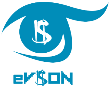 Blue eye logo with text 