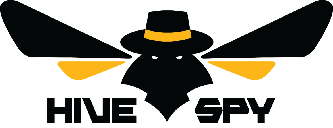 Alt text: 'HiveSpy logo with stylized bee wearing a hat.'