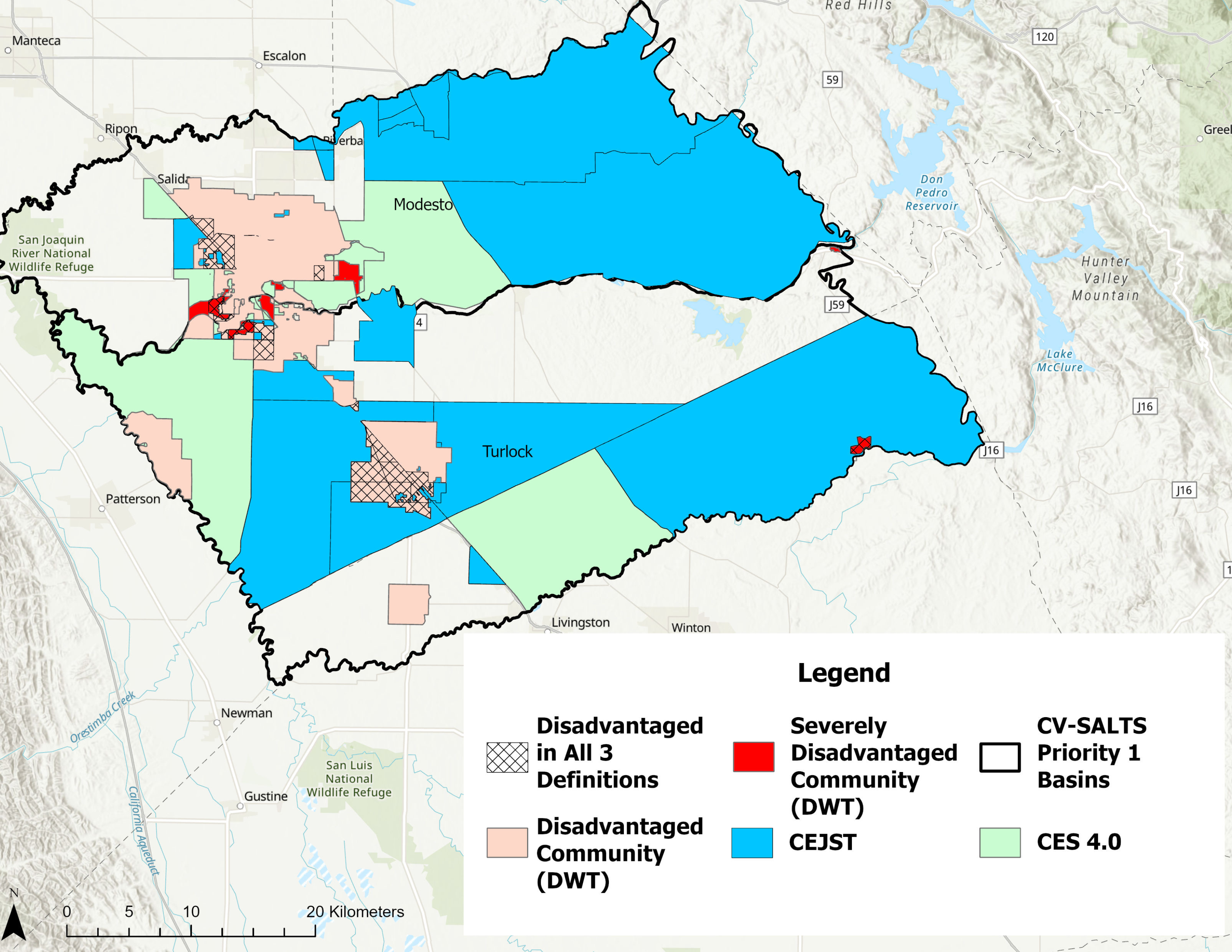 Designations of Disadvantaged Communities in Stanislaus and Merced Counties 