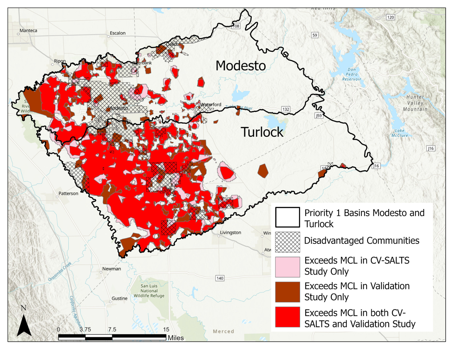 Validation Study of Where Nitrate Levels Would Be Above the MCL (Deemed Unsafe) Using the CV-SALTS Data 