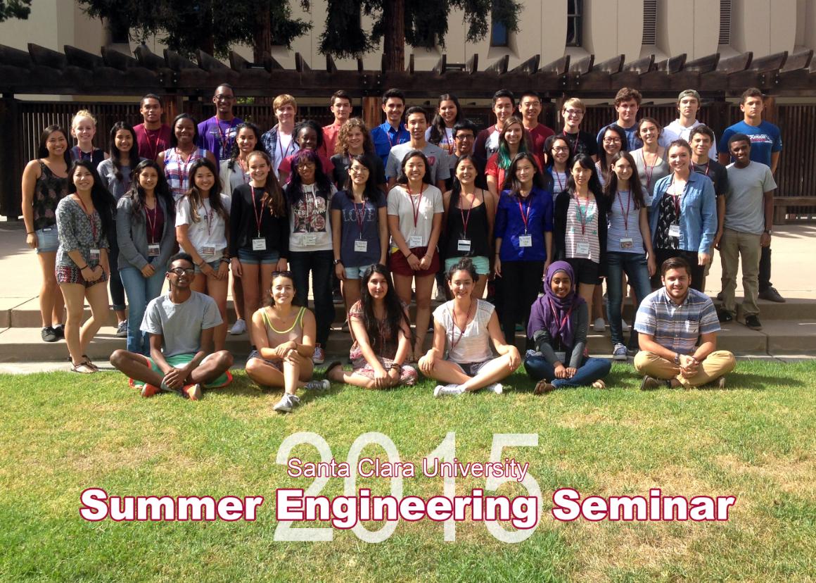 Alumna Marieli Rubio 21 and her Summer Engineering Seminar Group, 2015.