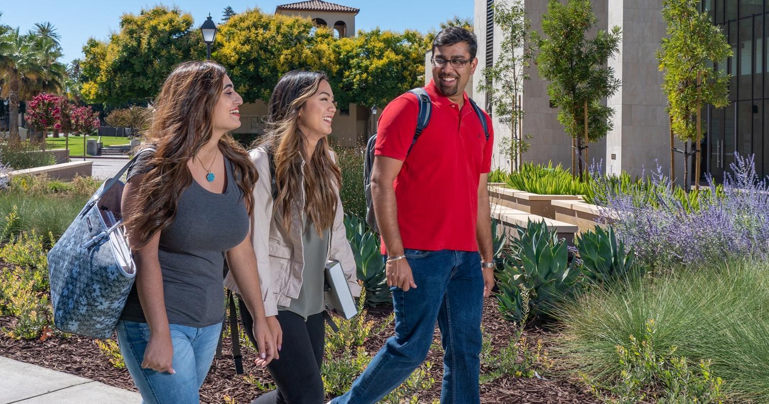 Group of students walking outside law school