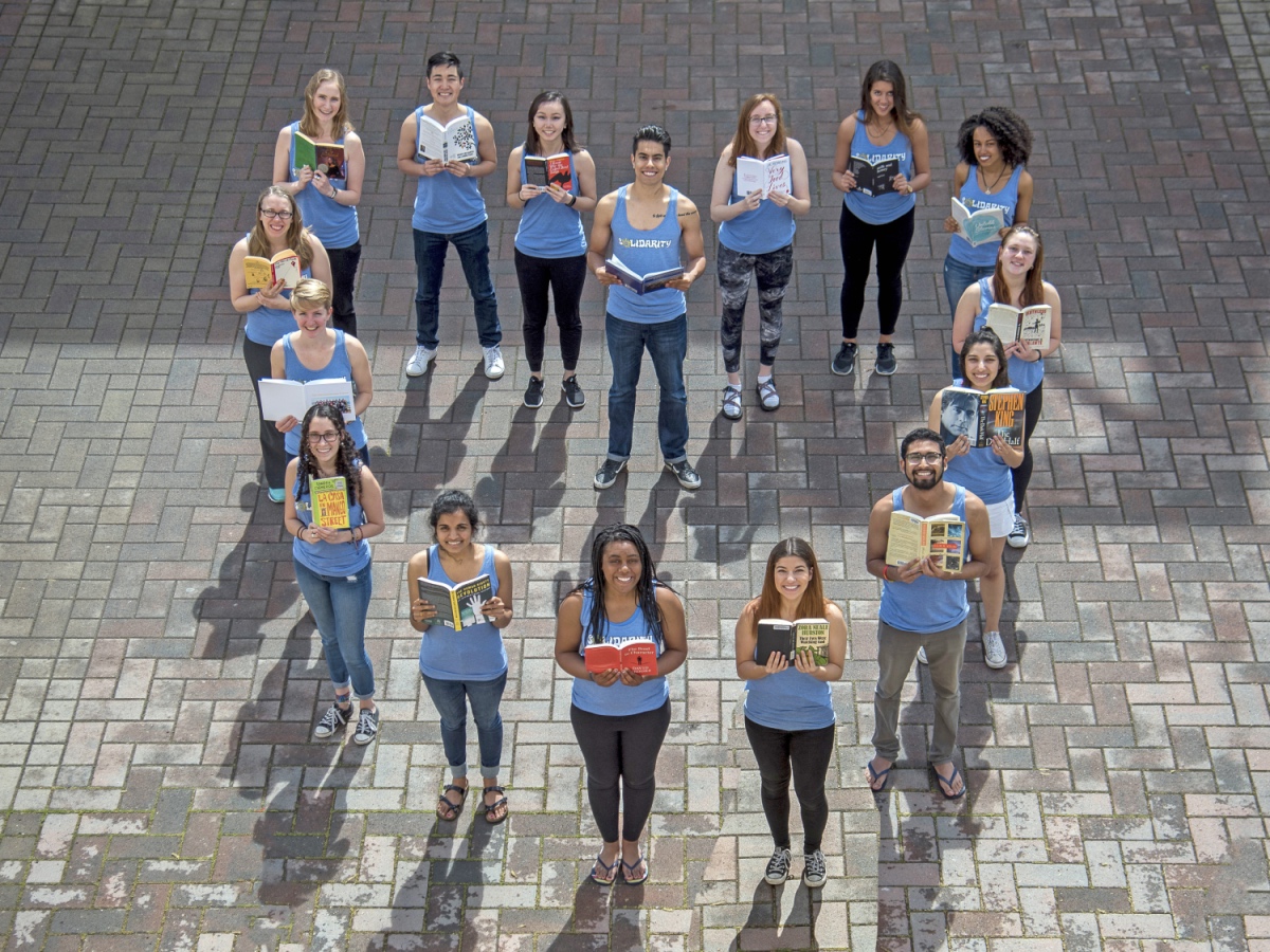 SCCAP members posed with their favorite books for Broncos Read