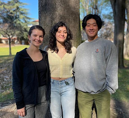 Left to right: Eleanore Carper, Liz Reynoso, and Justin Lee