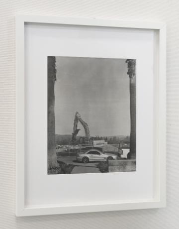 car parked in front of construction site