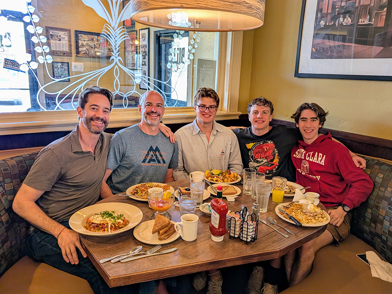 James Stroh '87, Matt Stroh '93, Will, Sam, and Zander James Stroh '87, Matt Stroh '93, then Will, Sam, and Zander
