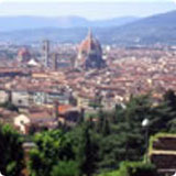 View of Florence, Italy with Florence Cathedral in the center.