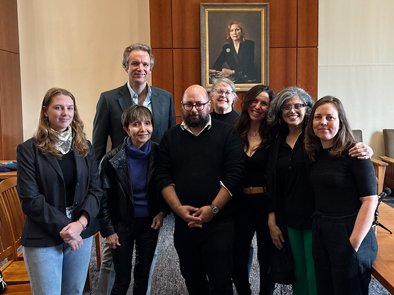 French faculty and staff with guests Louise Le Cam (left) and David Do Paço (center).