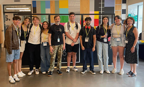 SCU students and faculty at the ITV studios in London, UK