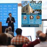 Chris Tirres presenting the 2026 Westervelt Lectures at Austin Seminary