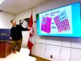 Gary Wigmore presents in a classroom to the Canadian Studies Program at UCBerkeley