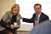 Tom Plante sharing a laugh with Rebecca Brubaker, founder and director of the Minneapolis based Elijah Institute