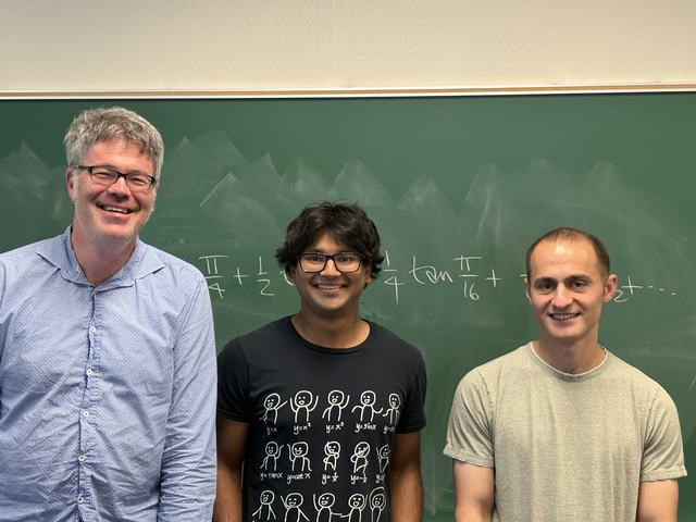 Left to right: Professor Mike Hartglass, Sarthak, Professor Shamil Asgarli