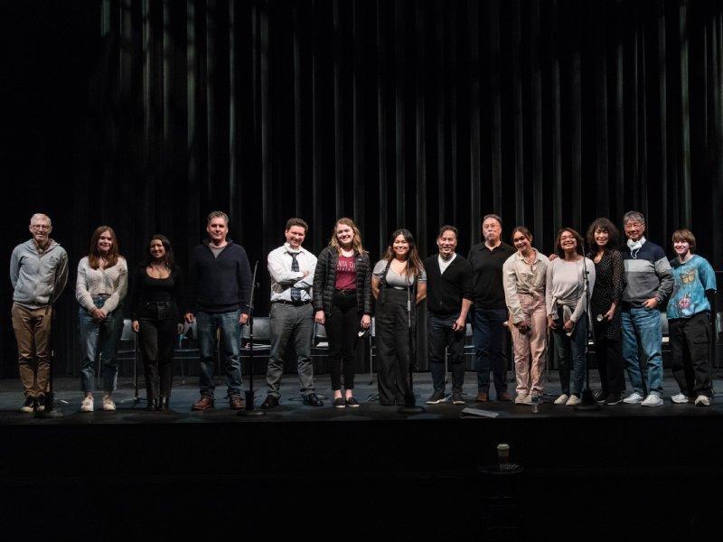 A group shot of all the participants of the A Seat at the Table reading