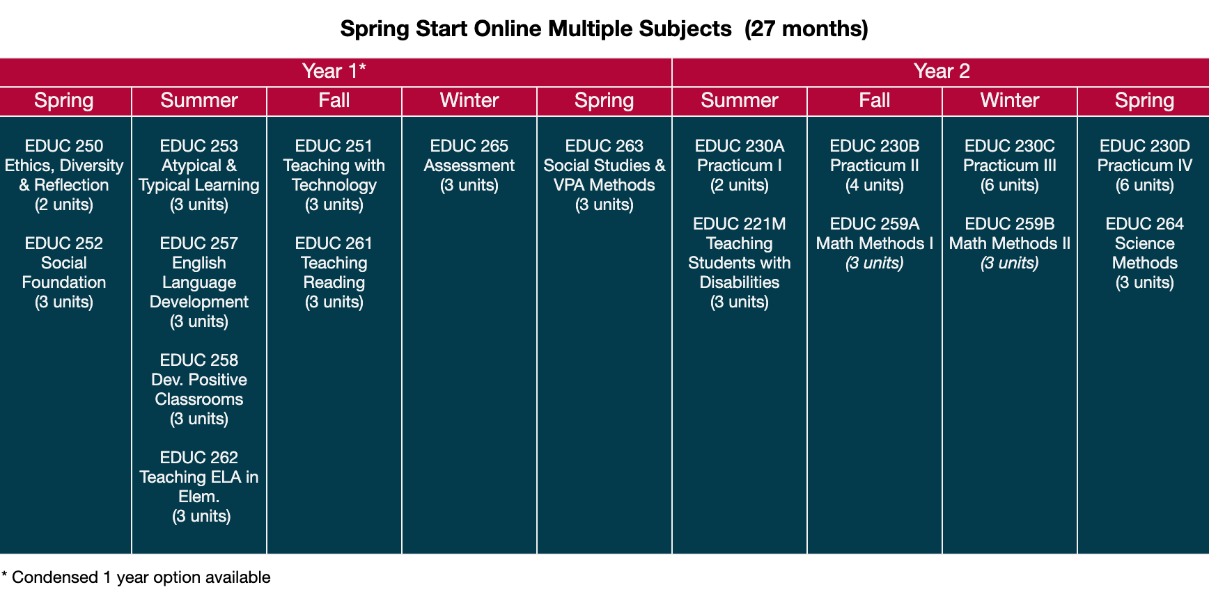 Spring Start Online Multiple Subjects (27 months)