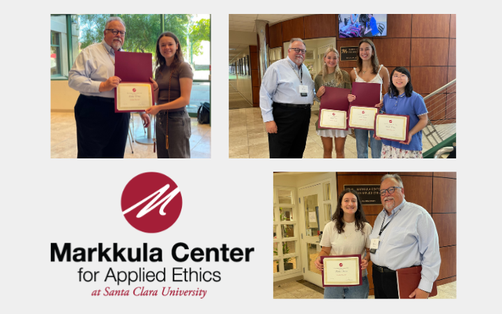 collage of students winning Markkula Prize