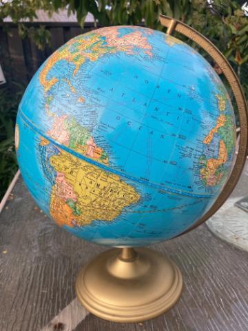 A globe on a table