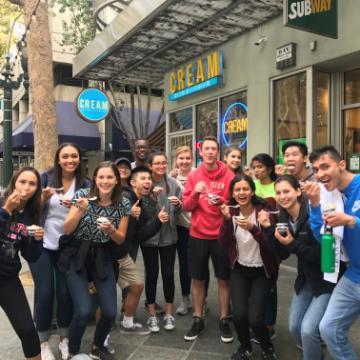 First Year students eating ice cream