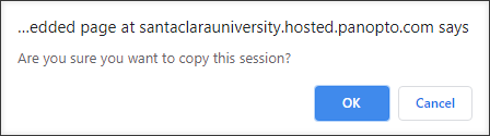 Confirm copying a session