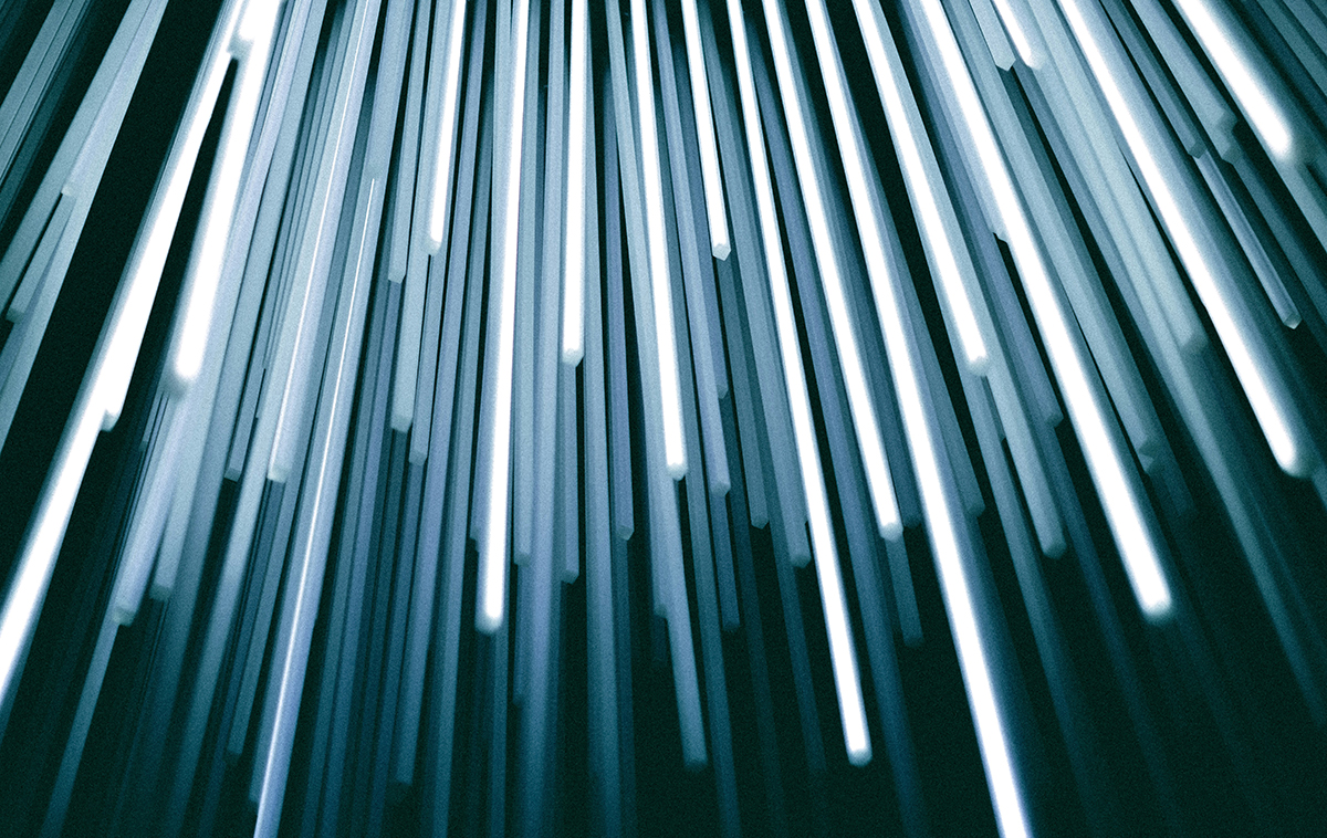 Design of vertical white and grey lines on black background