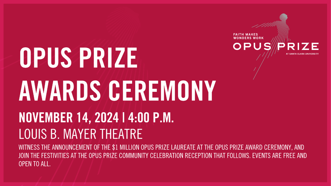 Opus Prize Ceremony, November 14, 4pm, Mayer Theatre