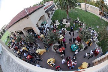 Looking down on the demo day 2025 afternoon reception