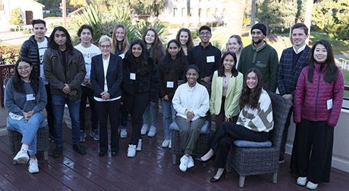 SCU students with President of SCU 