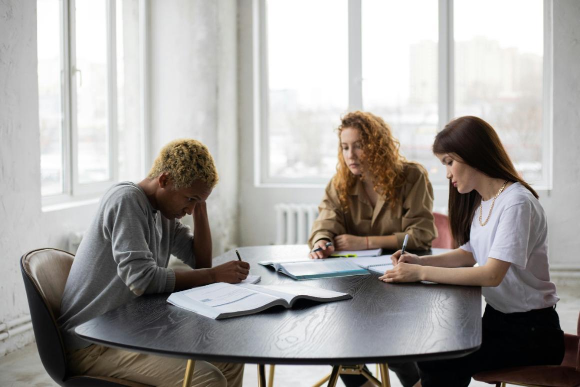 Group of students studying