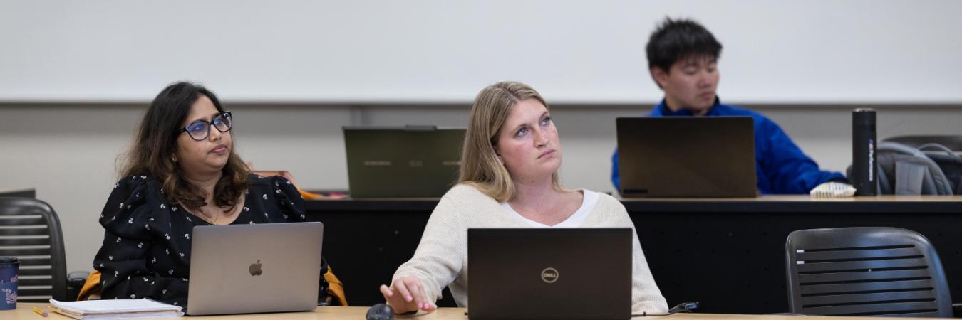 Leavey students listening attentively in class