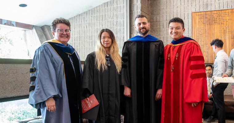 Leavey School of Business faculty in graduation regalia
